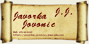 Javorka Jovonić vizit kartica